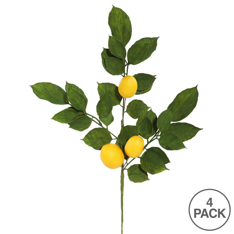 20" Green and Yellow Artificial Lemon Spray Arrangement
