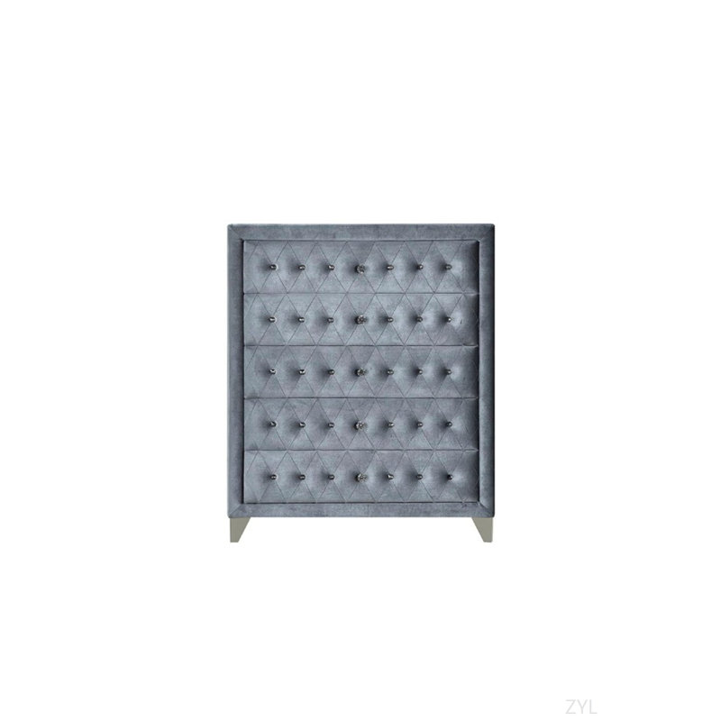 Commode en velours gris Dante
