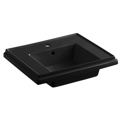 Tresham® Ceramic 24" Pedestal Bathroom Sink with Overflow