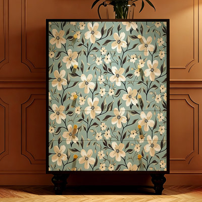 Solid Wood 5-Drawer Storage Cabinet