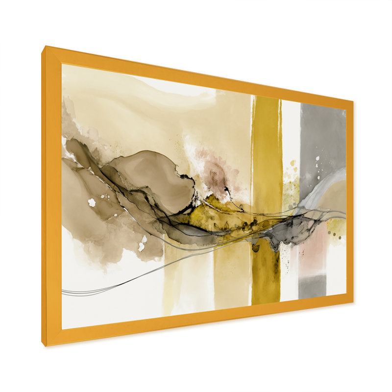 «Mustard Yellow Secrets IV», reproduction sur toile, L 44 po x H 34 po, Impression dorée sur toile encadrée