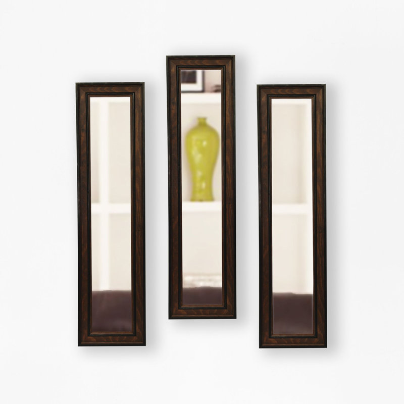Kincannon Wood Flat Wall Mirror, 37.5" H x 13.5" W