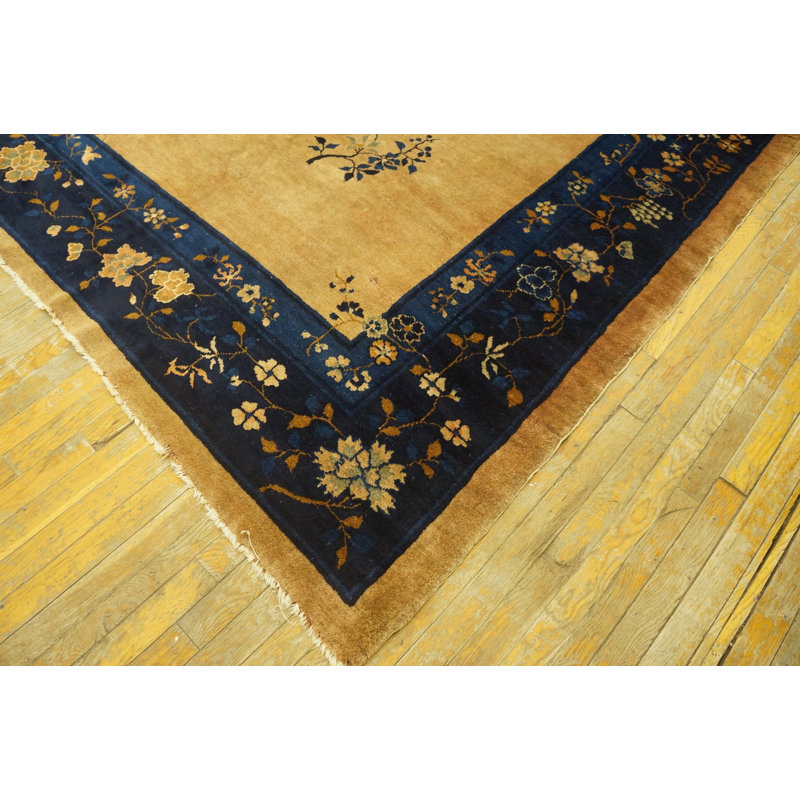 Antique Wool Beige Hand Knotted Pile Rug