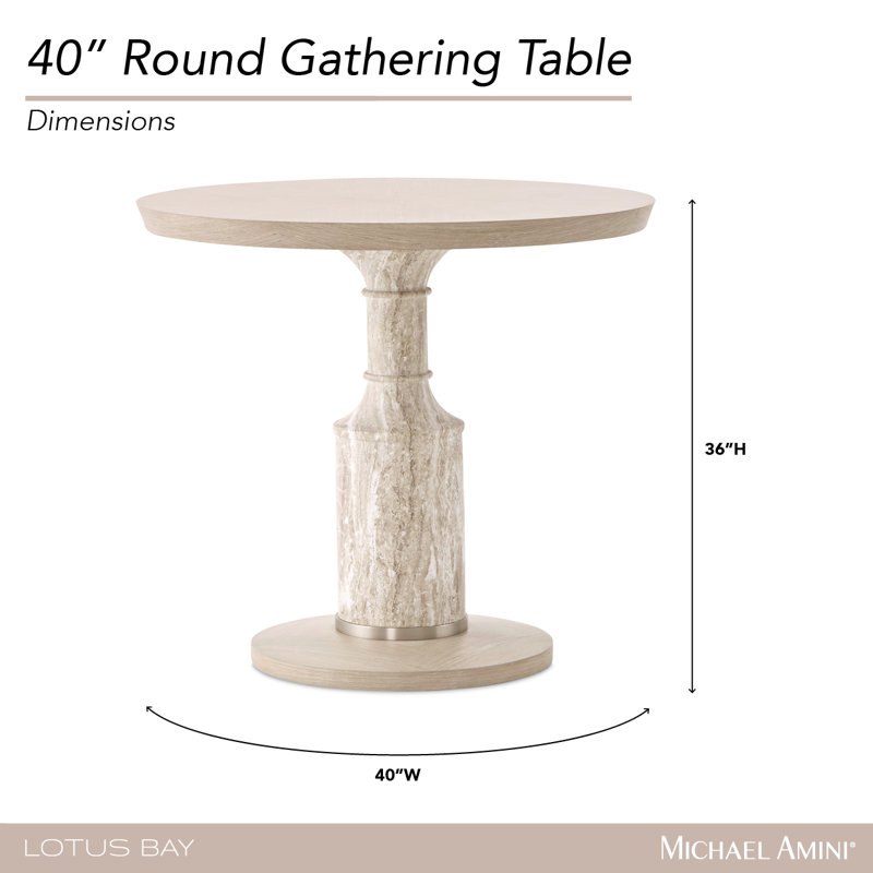 Lotus Bay 40" Round Gathering Table - Sand