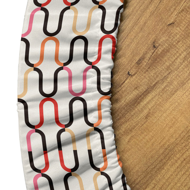 Bay Isle Home™ Trippy Fitted Round Tablecloth Multicolor