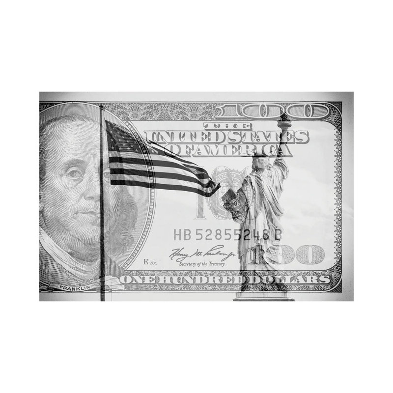 Manhattan Dollars - Liberty - Wrapped Canvas Print, 20.32 cm H x 30.48 cm W