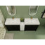 Meuble-lavabo autoportant avec lavabo en résine et armoires de rangement-698963360