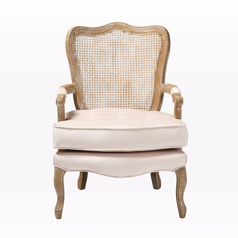 Abington Velvet Armchair, Light Beige