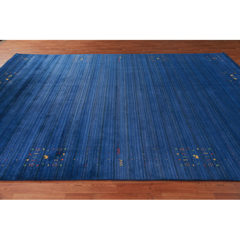 Blue Gabbeh Indian Area Rug 9
