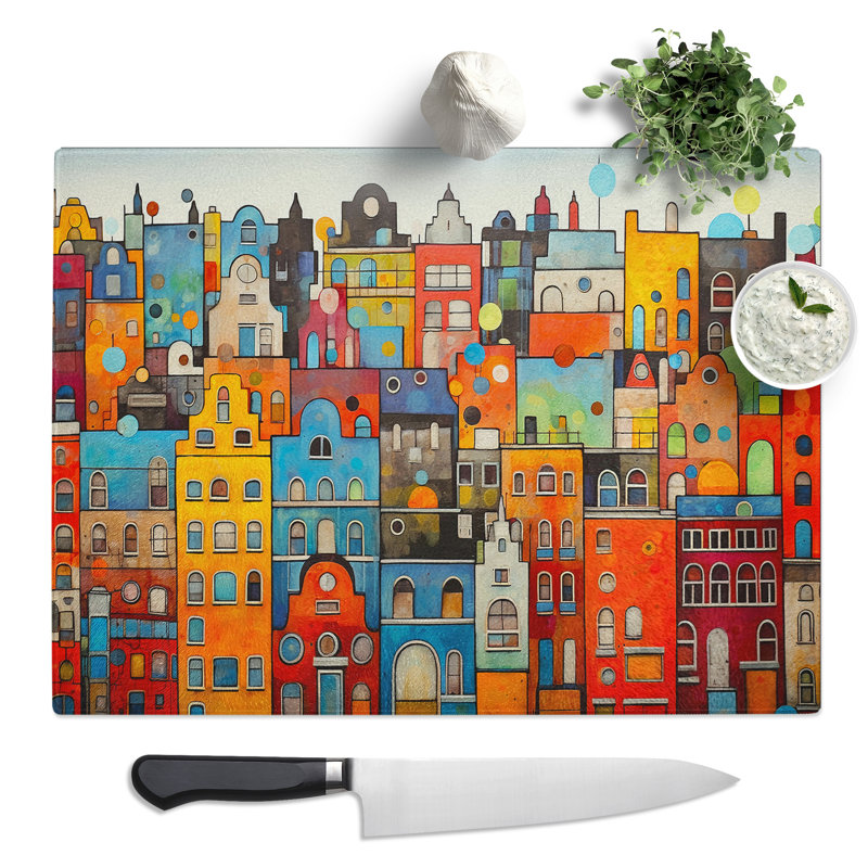 Amsterdam Colour Field  Glass Chopping Board