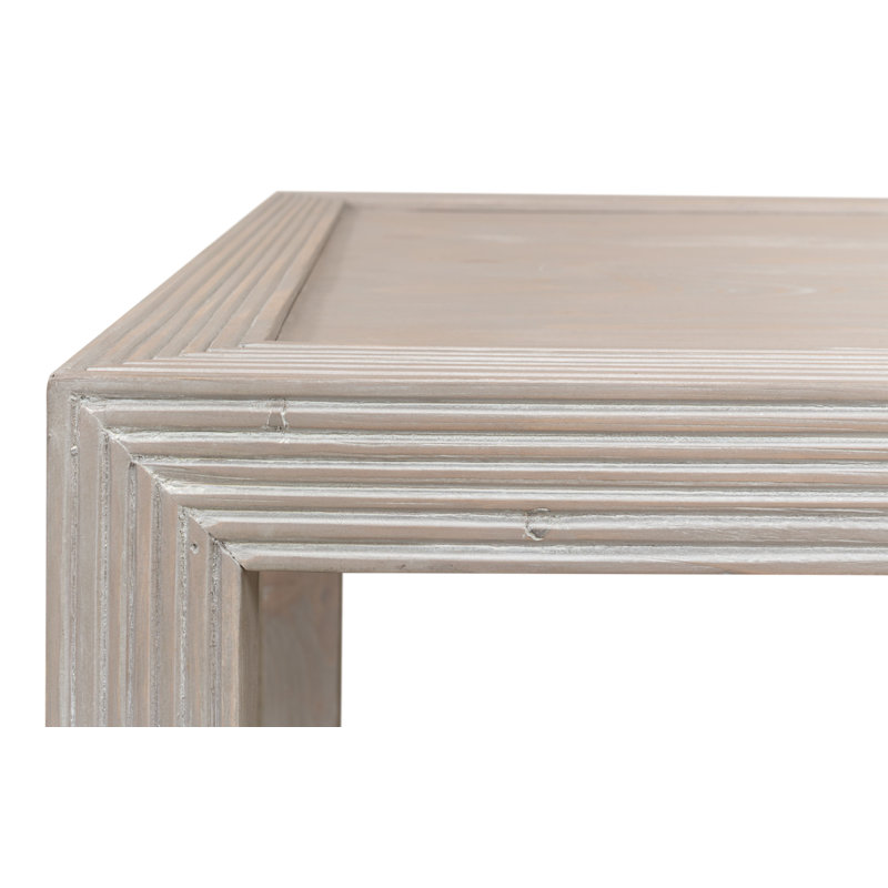 Sarreid Ltd Light Brown Solid Wood Rectangular End Table