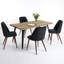 Ensemble de salle à manger moderne Negin 5 pièces 63 po avec table à bords naturels aspect bois et chaises rembourrées-98173526-98181870-135100326