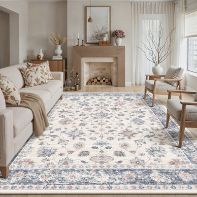 Tapis bleu / blanc Luke