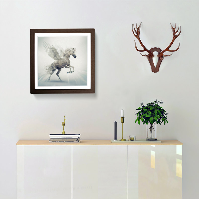 Pegasus Double Exposure - Framed Print, Walnut