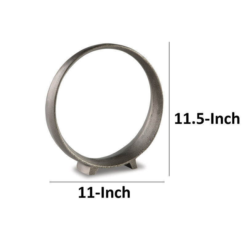 Sculpture Dalie, ensemble de 2, fonte d'aluminium, H 11,50 po x l 11 po x P 2,75 po, Teinte étain
