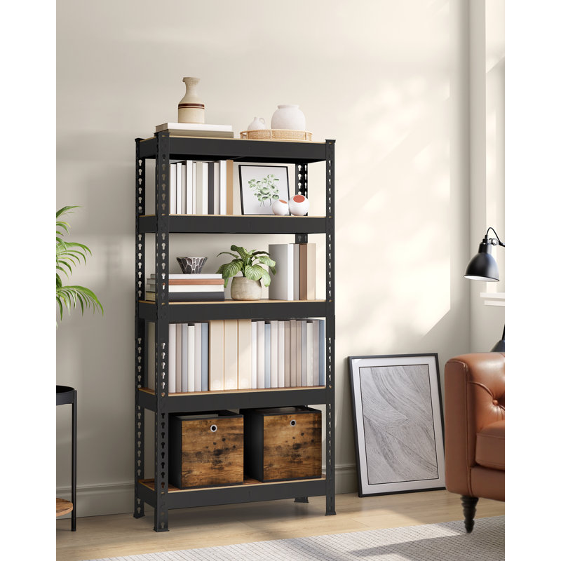 75cm W Steel Shelving Unit, Rustic Brown