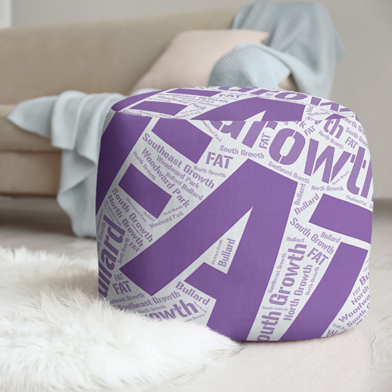 repose-pieds d’art word districts, Fresno, Mauve