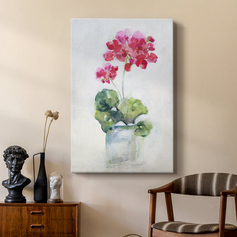 Soft Geranium II -Custom Wrapped Gallery Cavas, 27" H x 18" W
