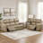 Sily 2 Piece Power Reclining Sofa And Loveseat Set, Beige Faux Leather-119906991