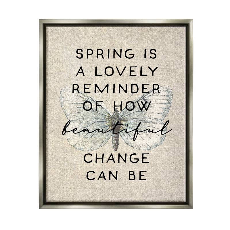 «How Beautiful change can be citation Spring Butterfly» par Daphne Polselli, H 21 po x l 17 po x P 1,7 po