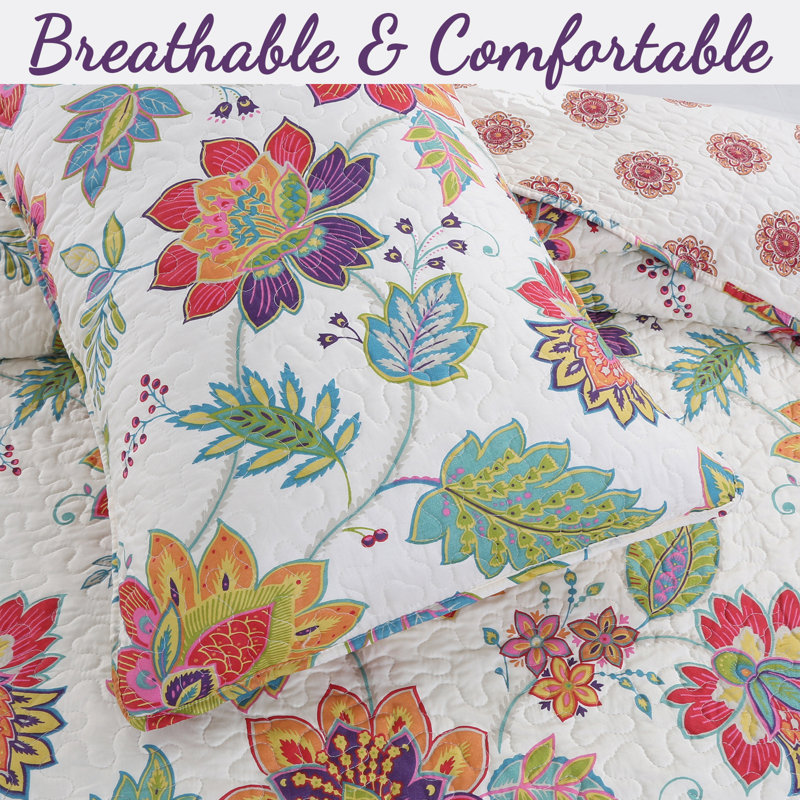 Floral Quilt, King Quilt + 2 King Shams