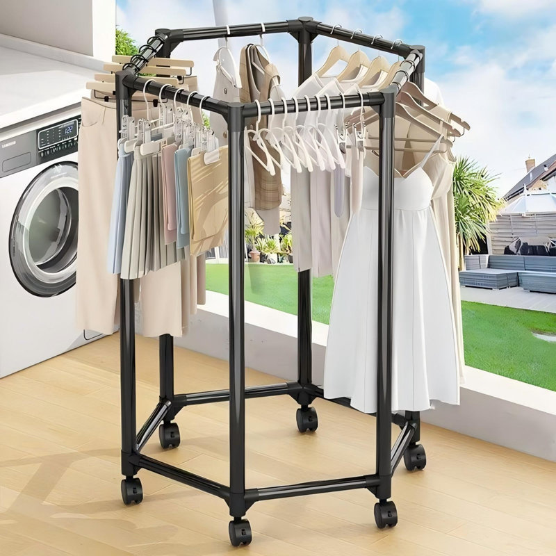 Metal Rolling Clothes Rack