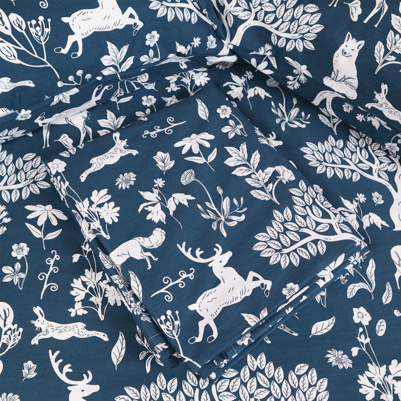 Gogreen 100% Cotton Christmas Printed 3PC Deep Pocket Twin Sheet Set Fit 16", Breathable Super Soft Twin Size Sheet Set, Luxury Hotel Style Home Decor Twin Bed Sheet Set, Gift For Women, Men