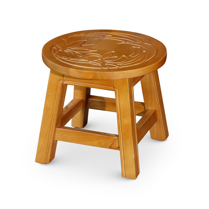 Banc en bois massif Relis, marchepied en bois, Naturel