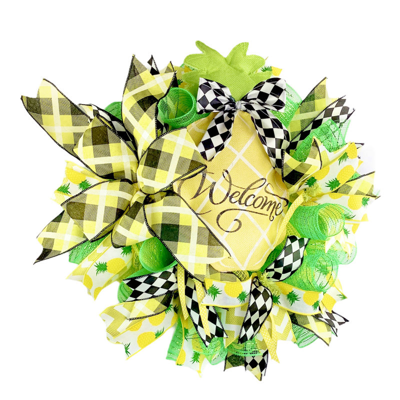 Couronne en toile 18 po Welcome Burlap Pineapple