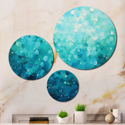 Aqua Lagoon II Abstract Wall Decor on Metal