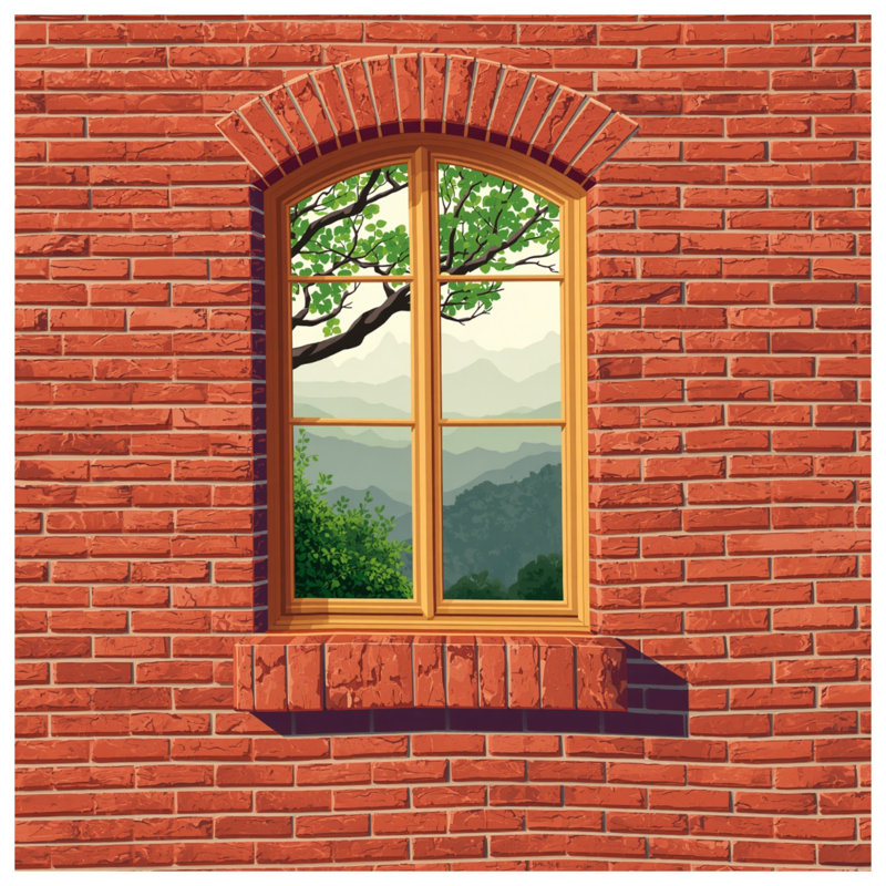 Red Brick Wall Window Comforter, Twin Extra Long