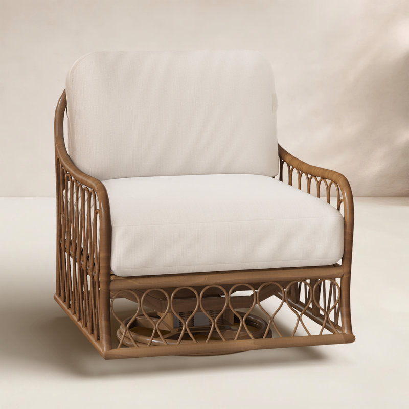 Cane Outdoor Chair with Sunbrella® Cushions, Spectrum Dove Sunbrella® Plainweave
