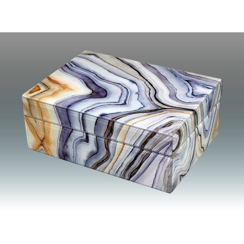 Lenu Solid Wood Memory Box, 3" H x 8" W x 5.75" D