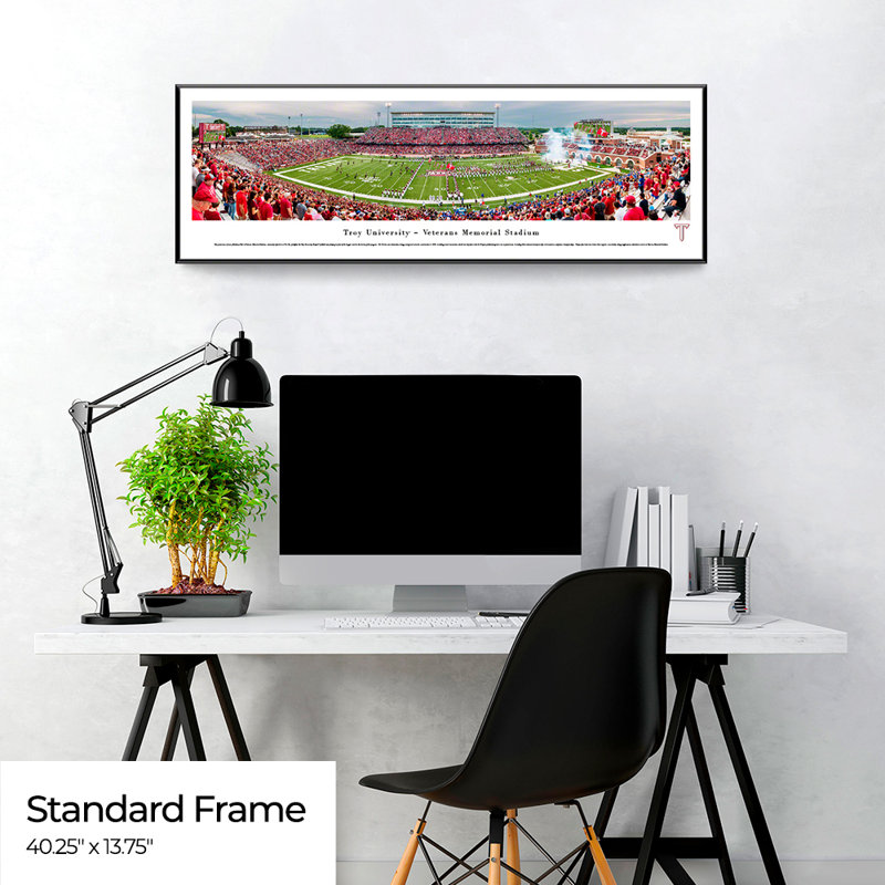 Impression panoramique Troy Football, H 13,75 po x l 40,25 po x P 0,38 po, Papier avec cadre noir