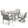 Mariene 5 - Person Metal Patio Dining Set with Square Table , Cushions Included