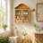 Solid Wood Wall Cabinet with Elegant Wave-723303144
