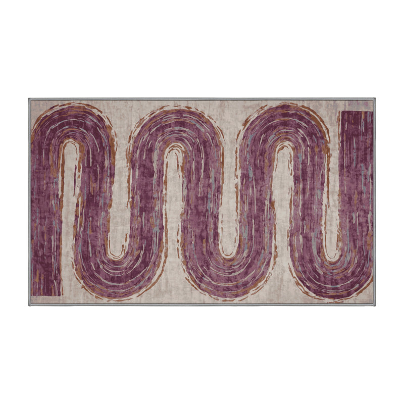 Tapis gris soyeux et moelleux, Rectangle de 5 pi x 8 pi