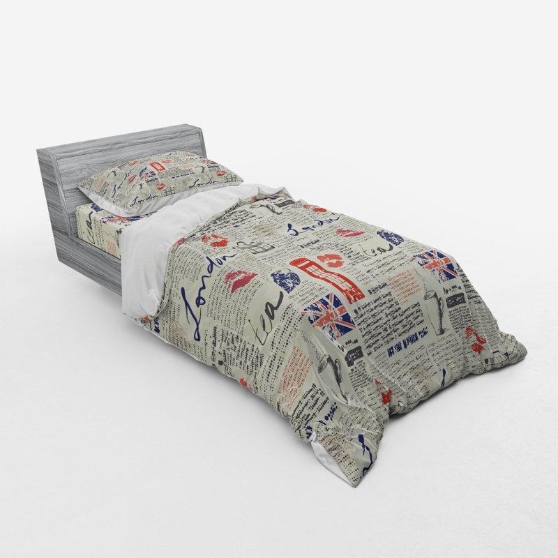 Eclectic Polyester Paisley Duvet Cover, Twin XL Duvet Cover + 2 Additional Pieces