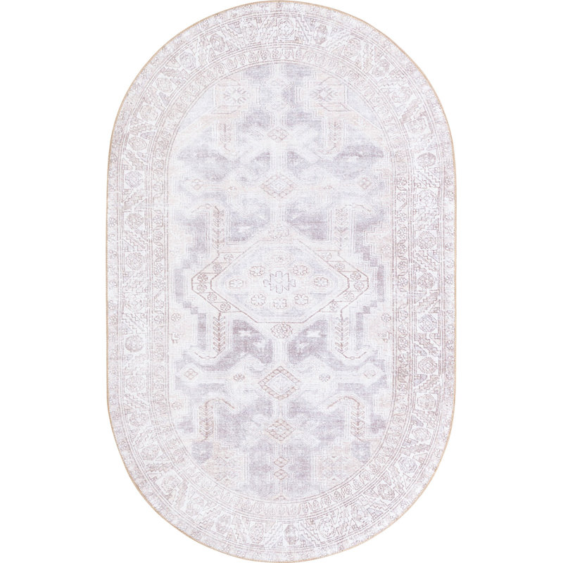 Mcclamma Chenille Oriental Indoor Rug, Oval 5' x 8'