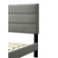 Lit dans une boîte avec tête de lit en tissu gris, P 80 po x l 58,5 po, H 42,5 po, poids complet de 68 lb, 80 po, 58,5 po, 42,5 po, 68 lb
