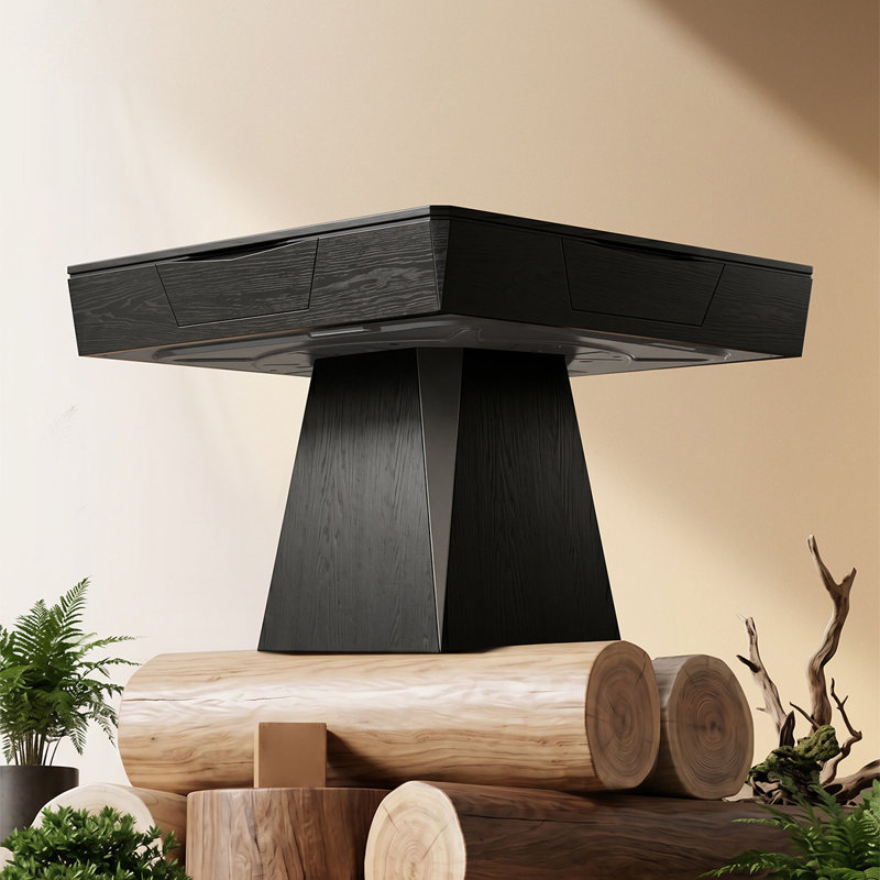 Table de salle à manger en bois massif rétro entièrement automatique