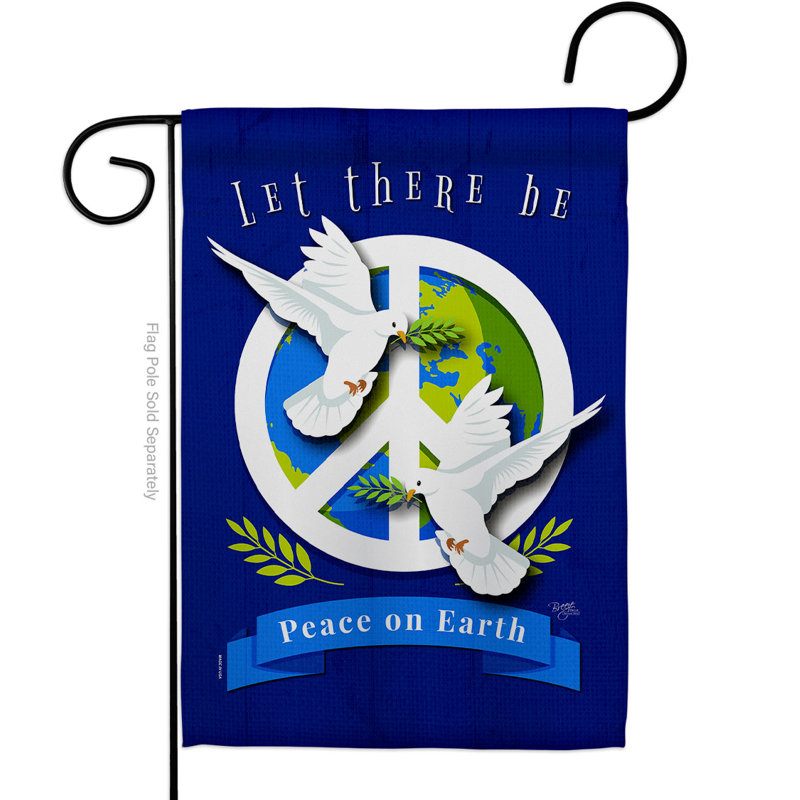 Drapeau de paix à 2 côtés 1 pi 6 po x 1 pi Peace on Earth