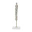 Porte-bougie conique en aluminium 4,8 x 3 x 15,5 po avec motif humain abstrait et support en marbre