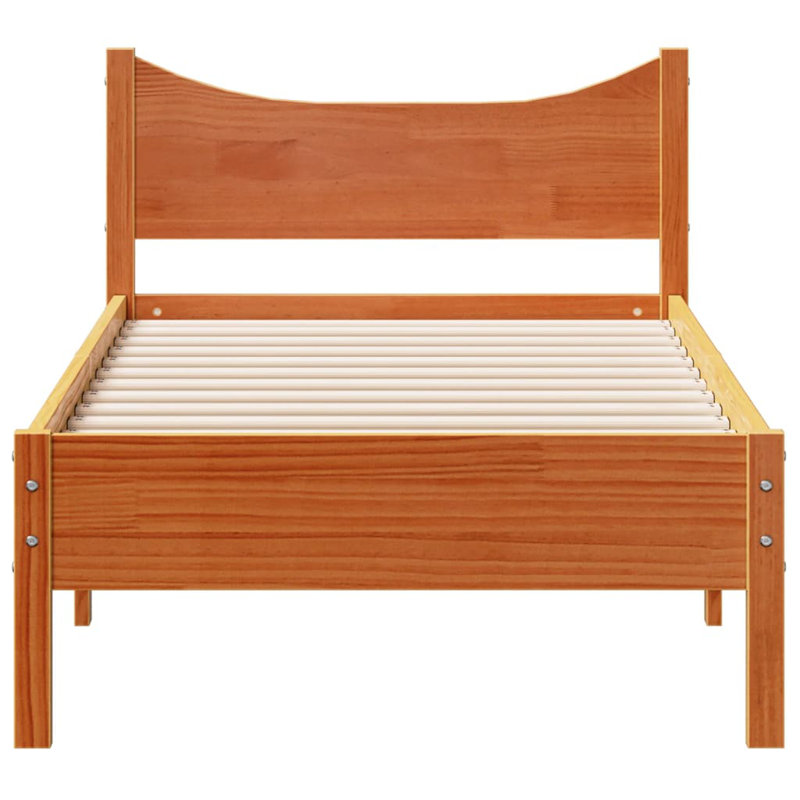 Andries Solid Wood Bed, Wax Brown, Small Single (2'6)