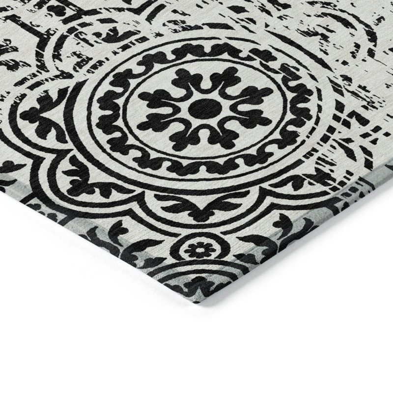 Lamanna Washable Oriental Indoor / Outdoor Rug, Rectangle 9' x 12'