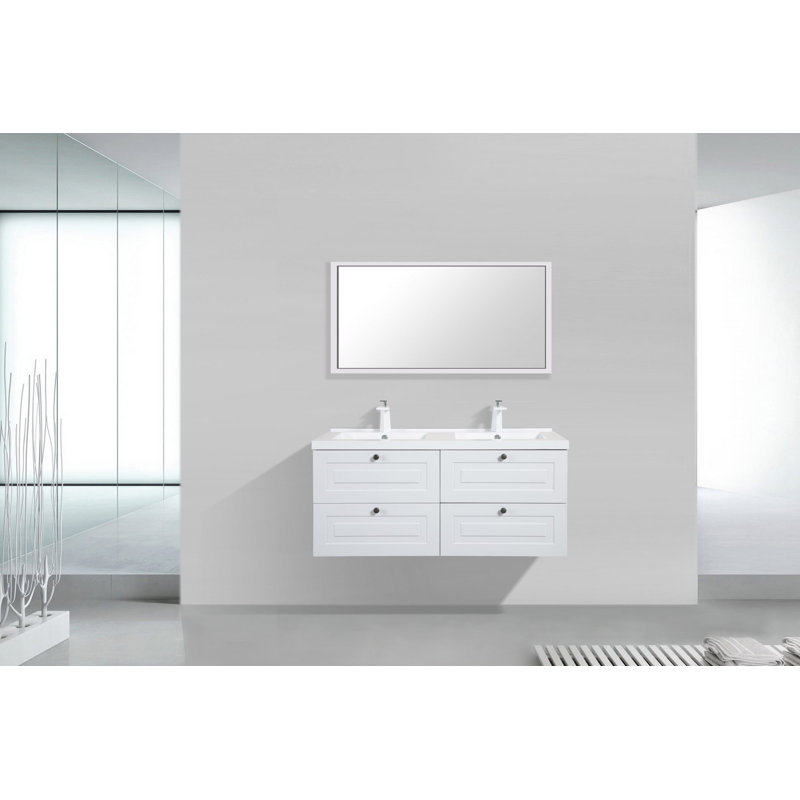 Ensemble de meuble-lavabo double mural 47 "Reneta