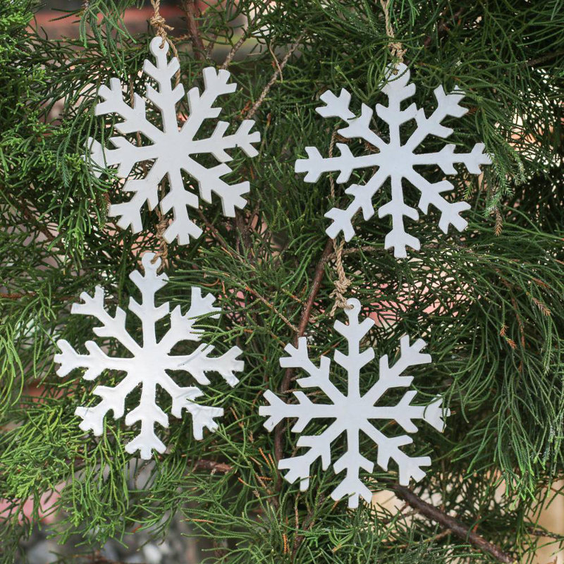 Set of 4 Snowflake Holiday Shaped Ornament