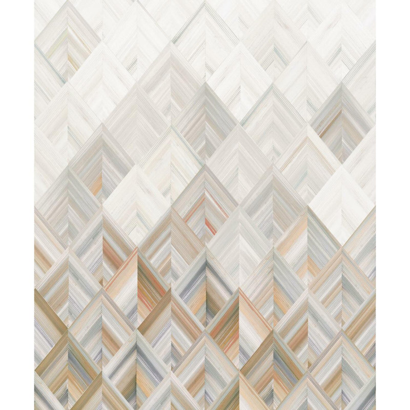 Panneau mural L 9 pi x l 90 po Diamond Parquet, Orange / beige