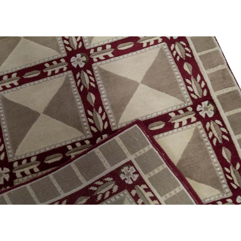 Hand Woven Cotton and Wool Area Rug