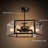 Rustic 6 - Light Dimmable Hexagon Pendant Light with Clear Acrylic Shade